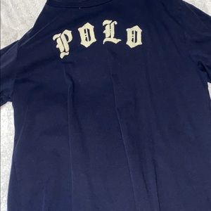 Extra large men’s long sleeve navy blue polo shirt